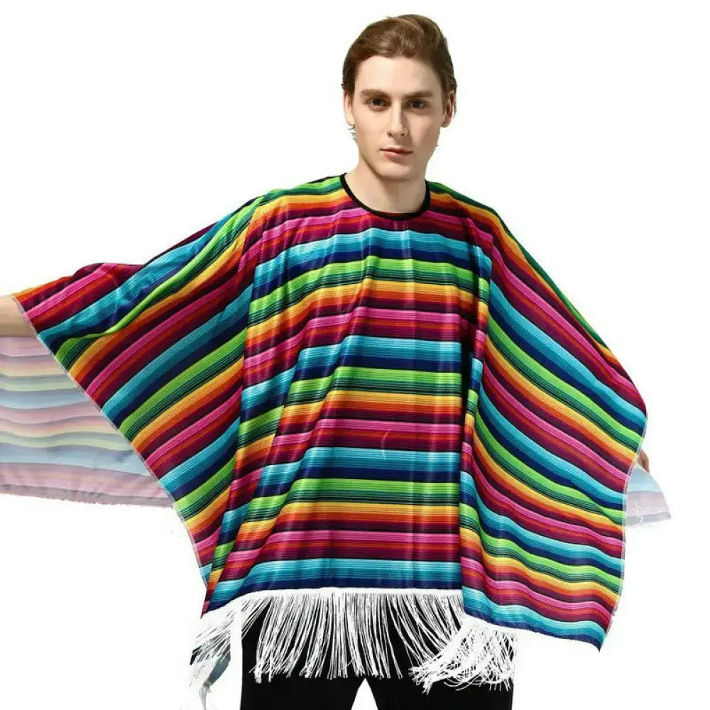 Déguisement homme poncho mexicain