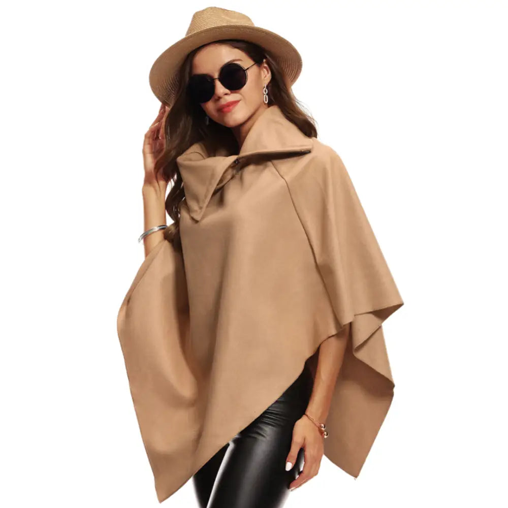 Grand poncho chale polaire femme