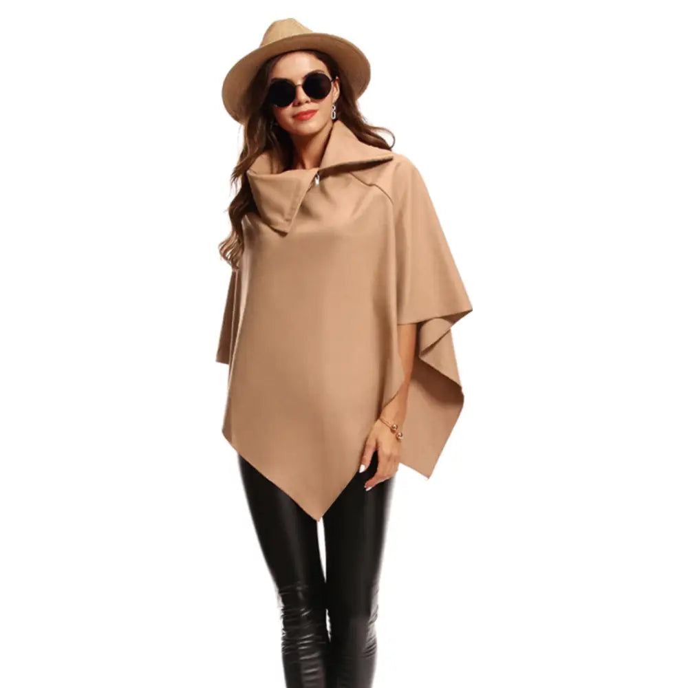 Grand poncho chale polaire femme