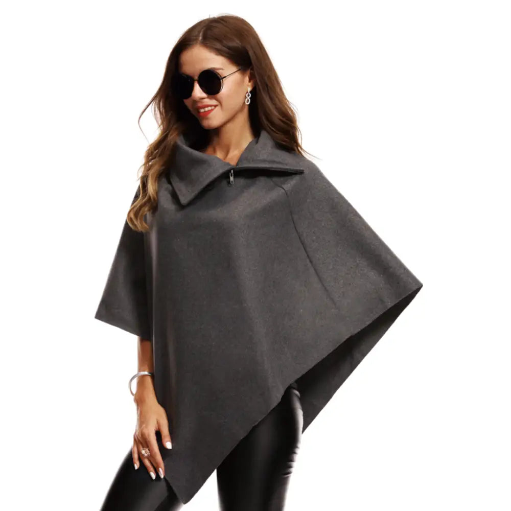 Grand poncho chale polaire femme