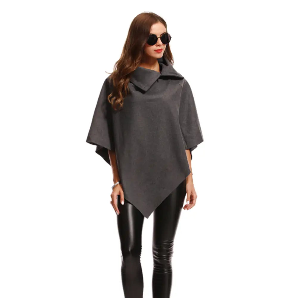 Grand poncho chale polaire femme