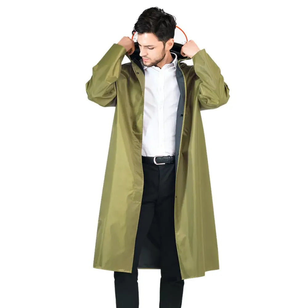 Poncho a capuche homme vert