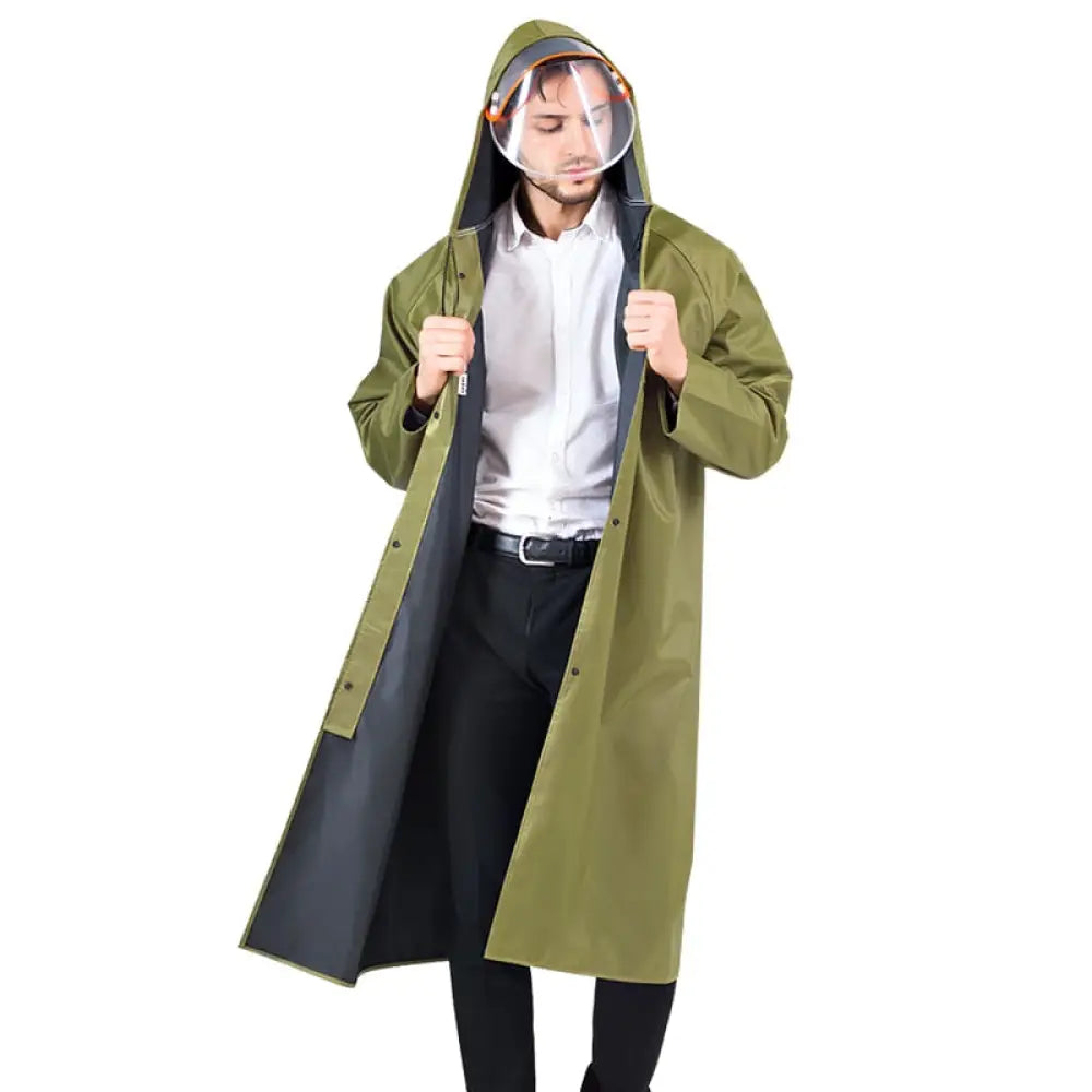 Poncho a capuche homme vert