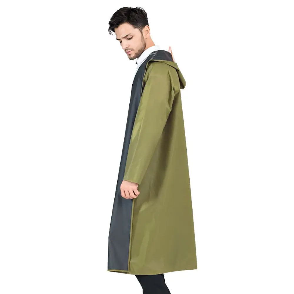 Poncho a capuche homme vert