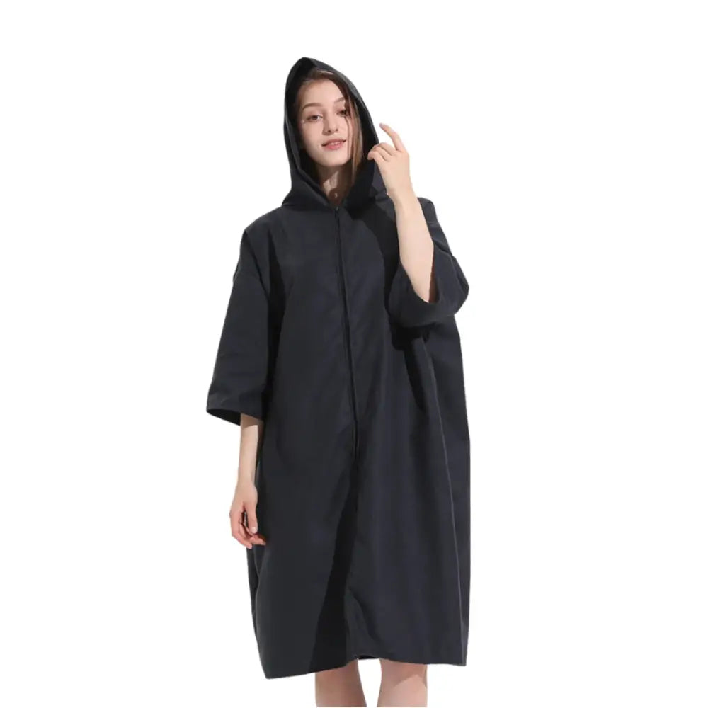 Poncho bain femme noir