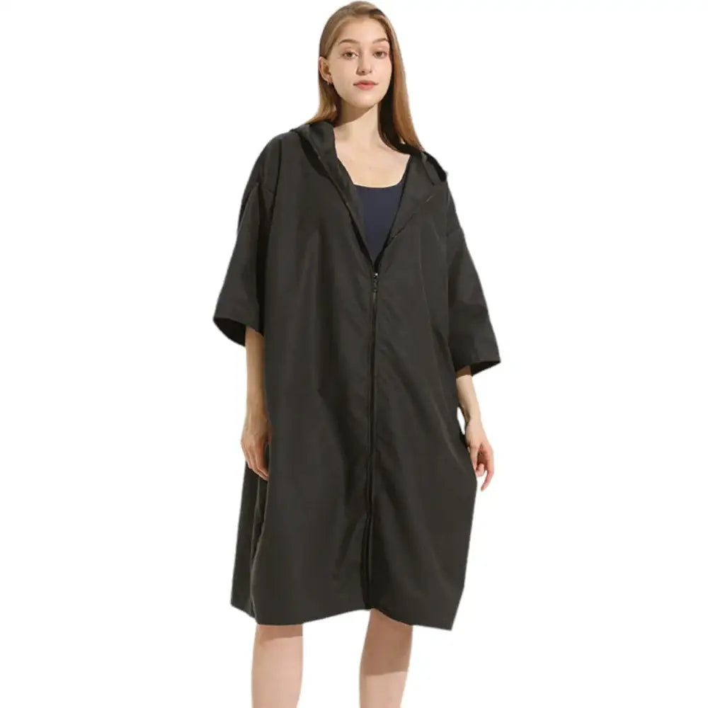 Poncho bain femme noir