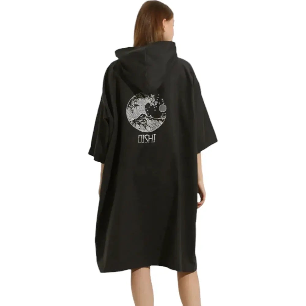 Poncho bain femme noir