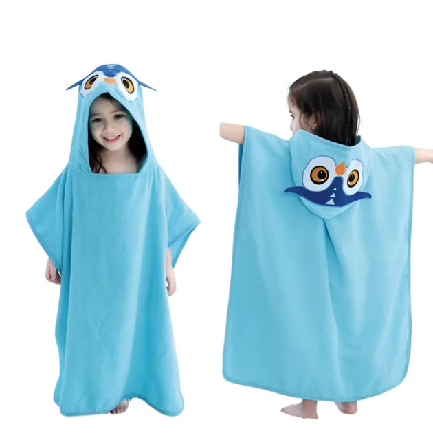 Poncho Serviette De Bain à Capuche Dinosaure – 100% Coton Doux Pour Enfants, Garçons Et Filles (76 X 127 Cm)