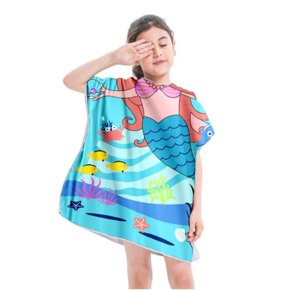 Poncho cape de plage enfants