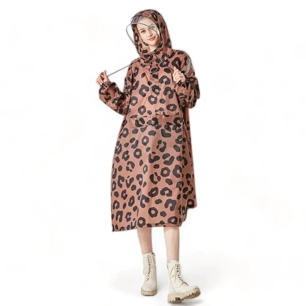 Poncho de pluie a capuche femme