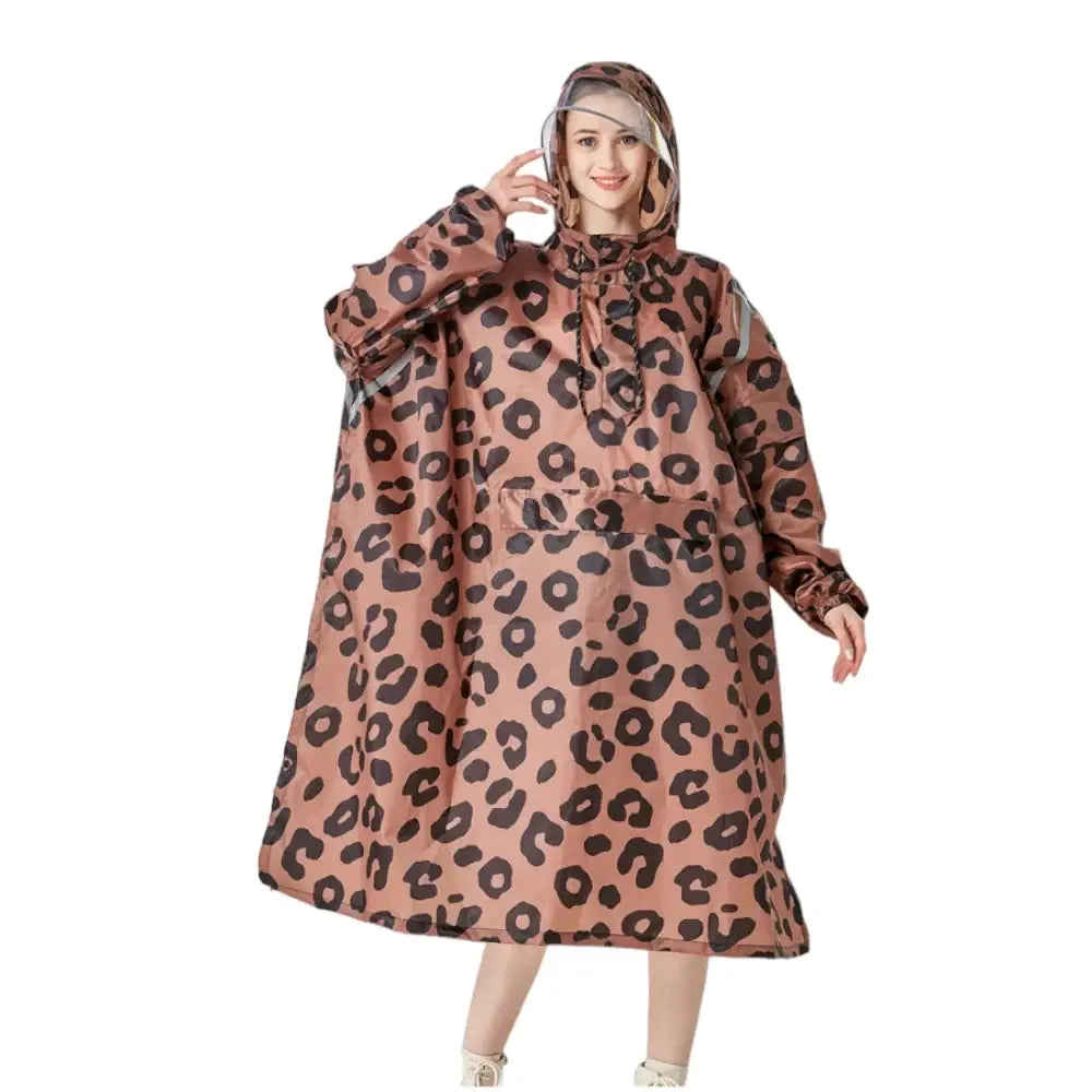 Poncho de pluie a capuche femme