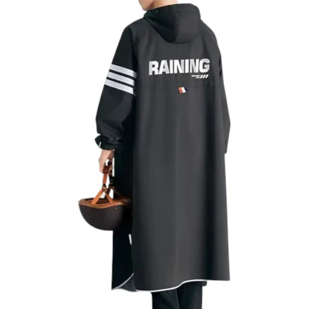 Poncho de pluie noir pour homme