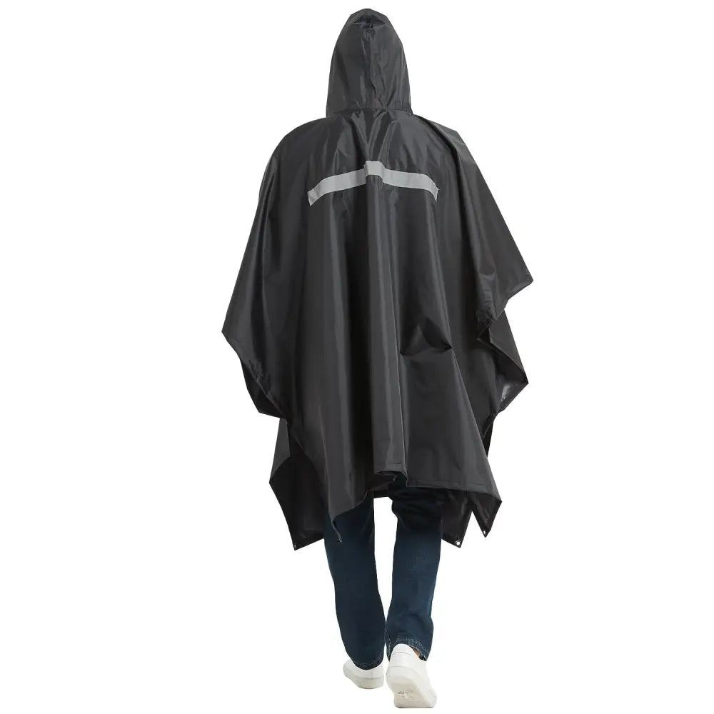 Poncho de pluie noir pour hommes