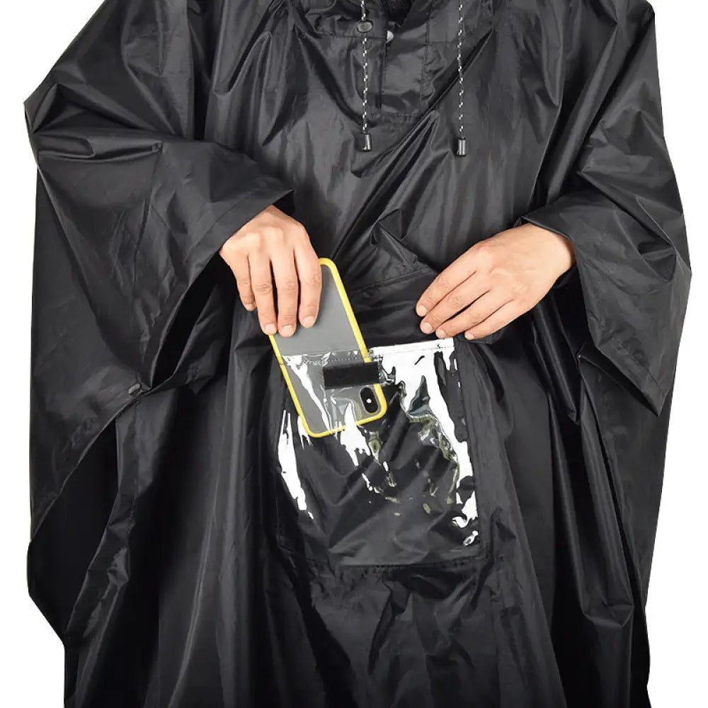 Poncho de pluie noir pour hommes