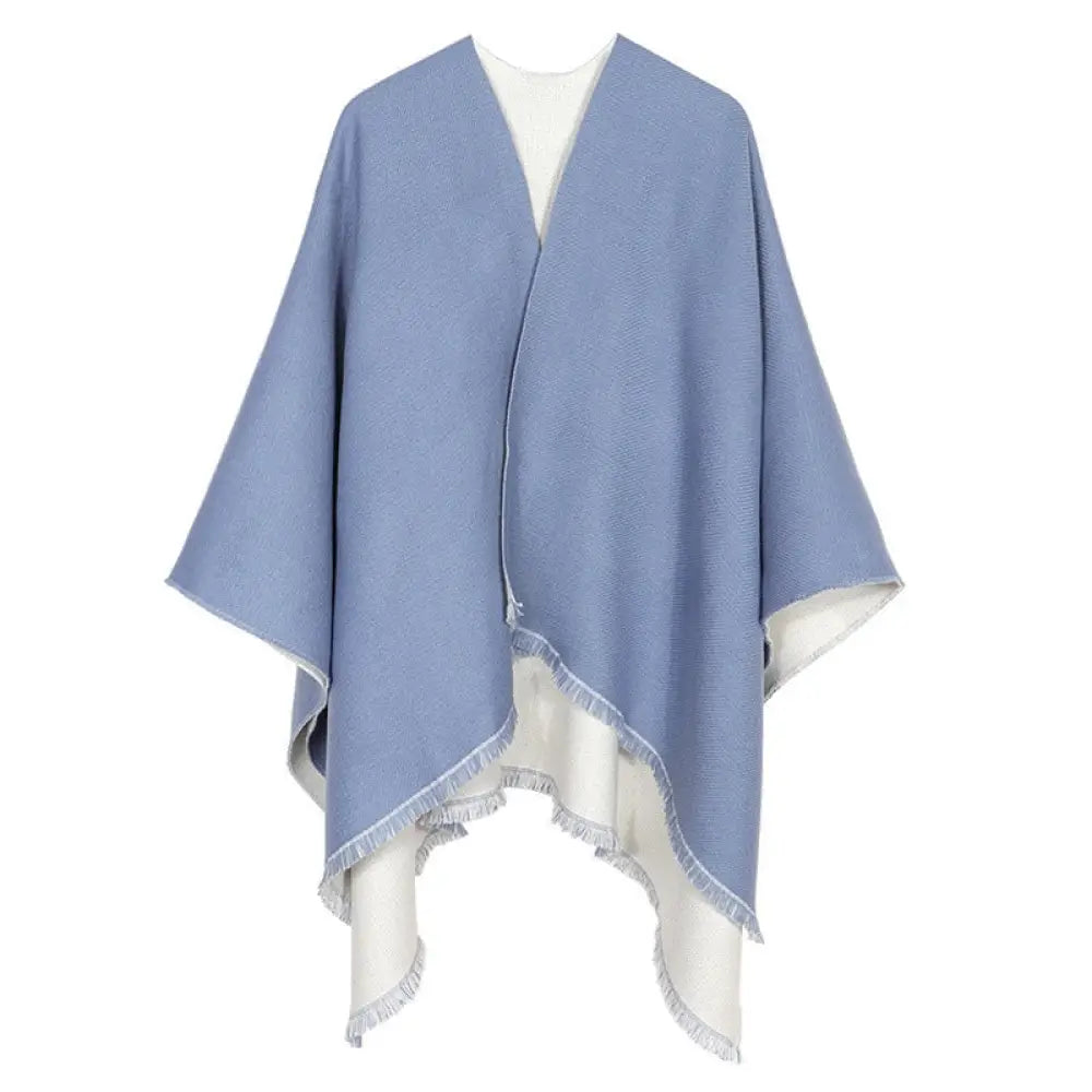 Poncho femme col v