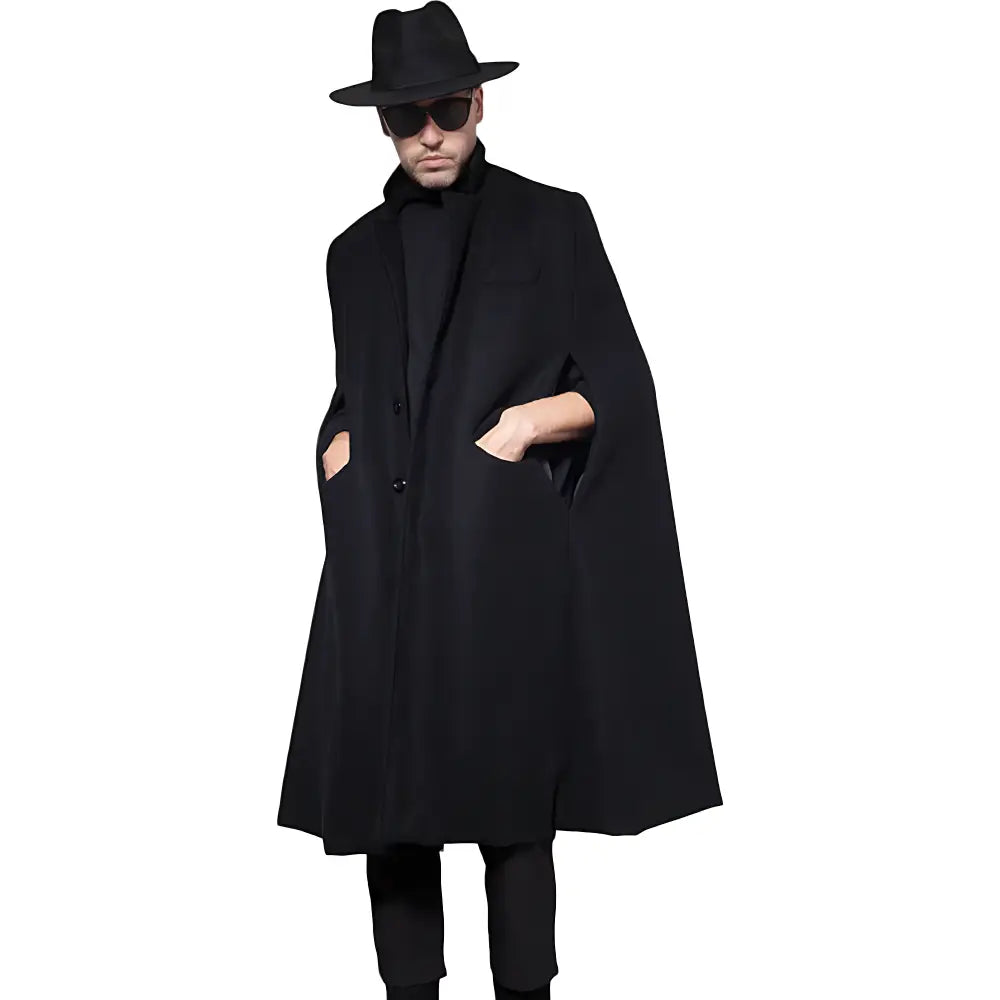 Poncho homme laine noir