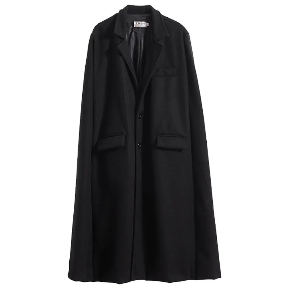 Poncho homme laine noir