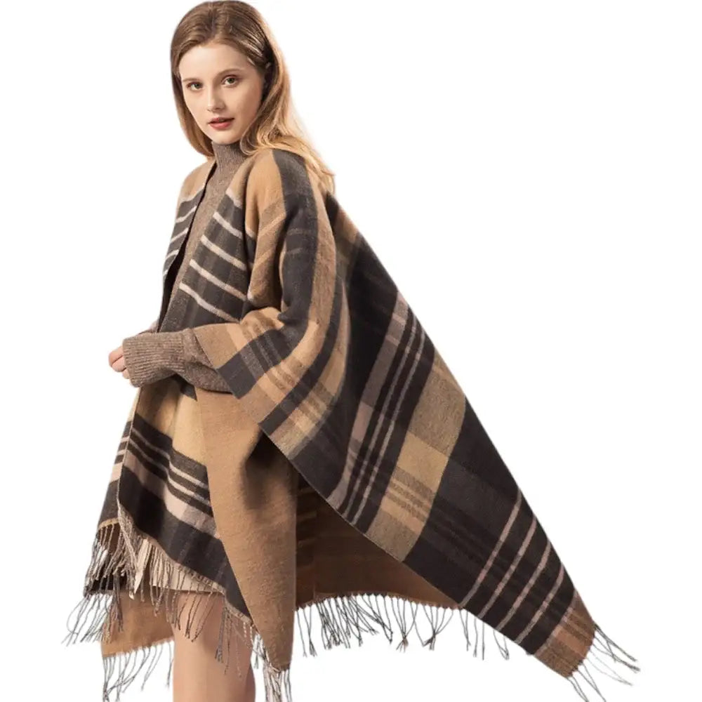 Poncho mexicain femme