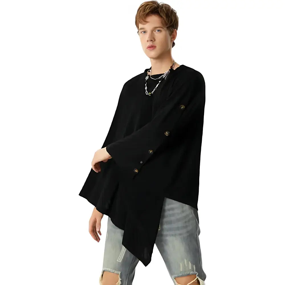 Poncho noir homme