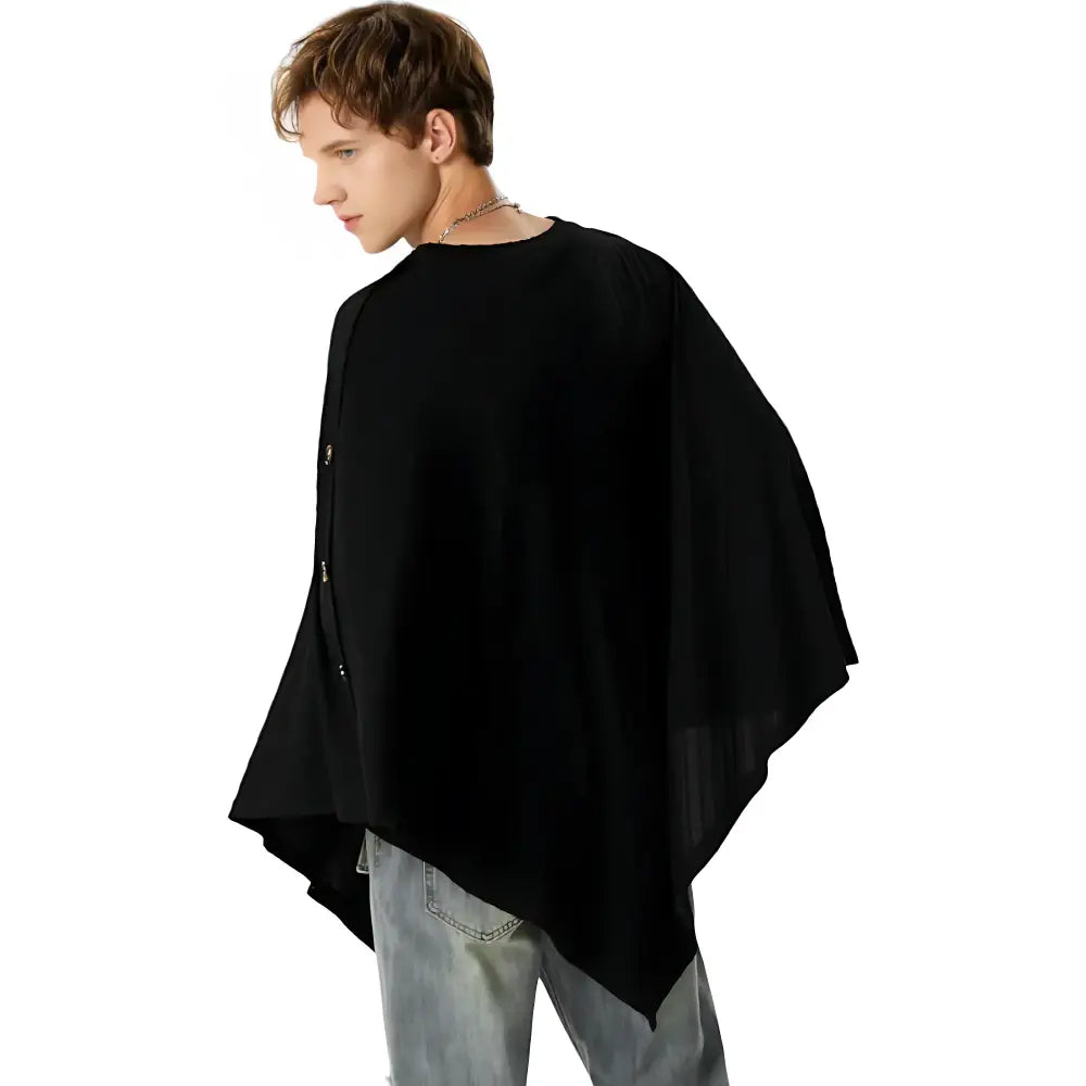 Poncho noir homme