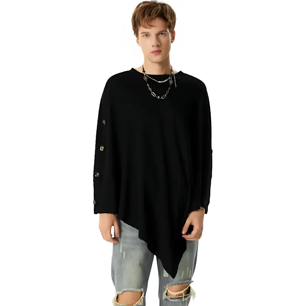 Poncho noir homme