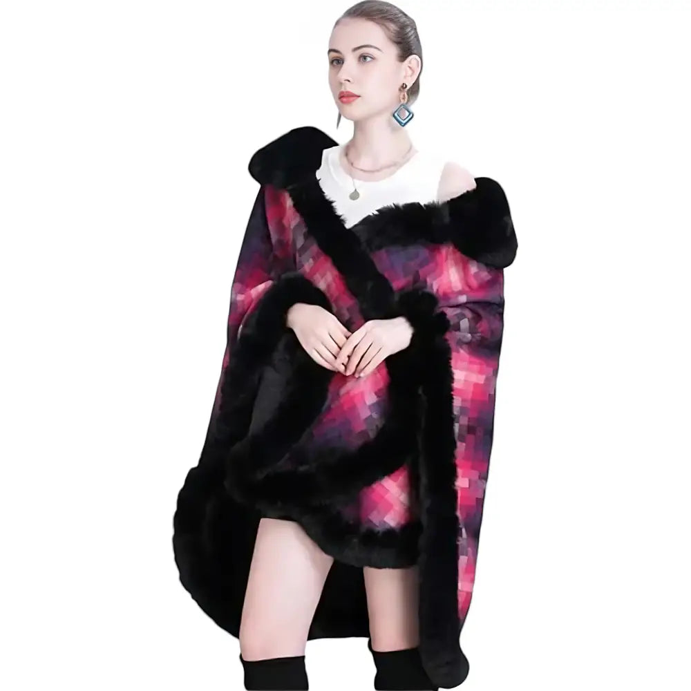 Poncho polaire femme