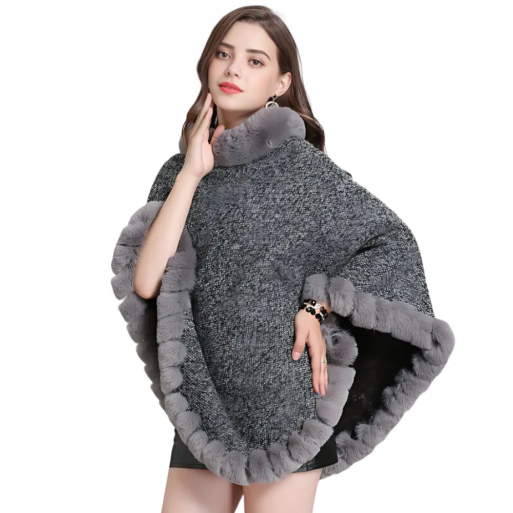 Pull poncho femme