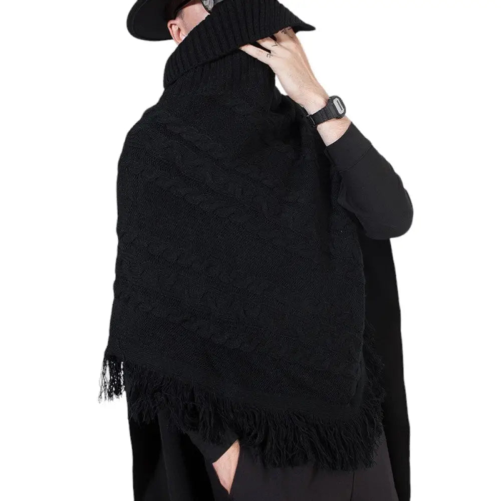 Tricot poncho homme