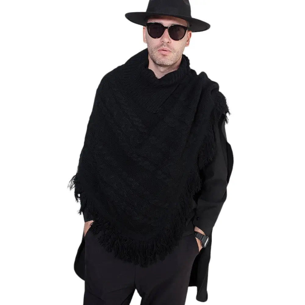 Tricot poncho homme