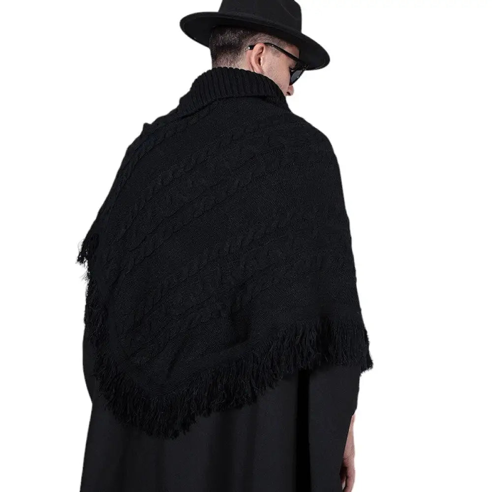 Tricot poncho homme