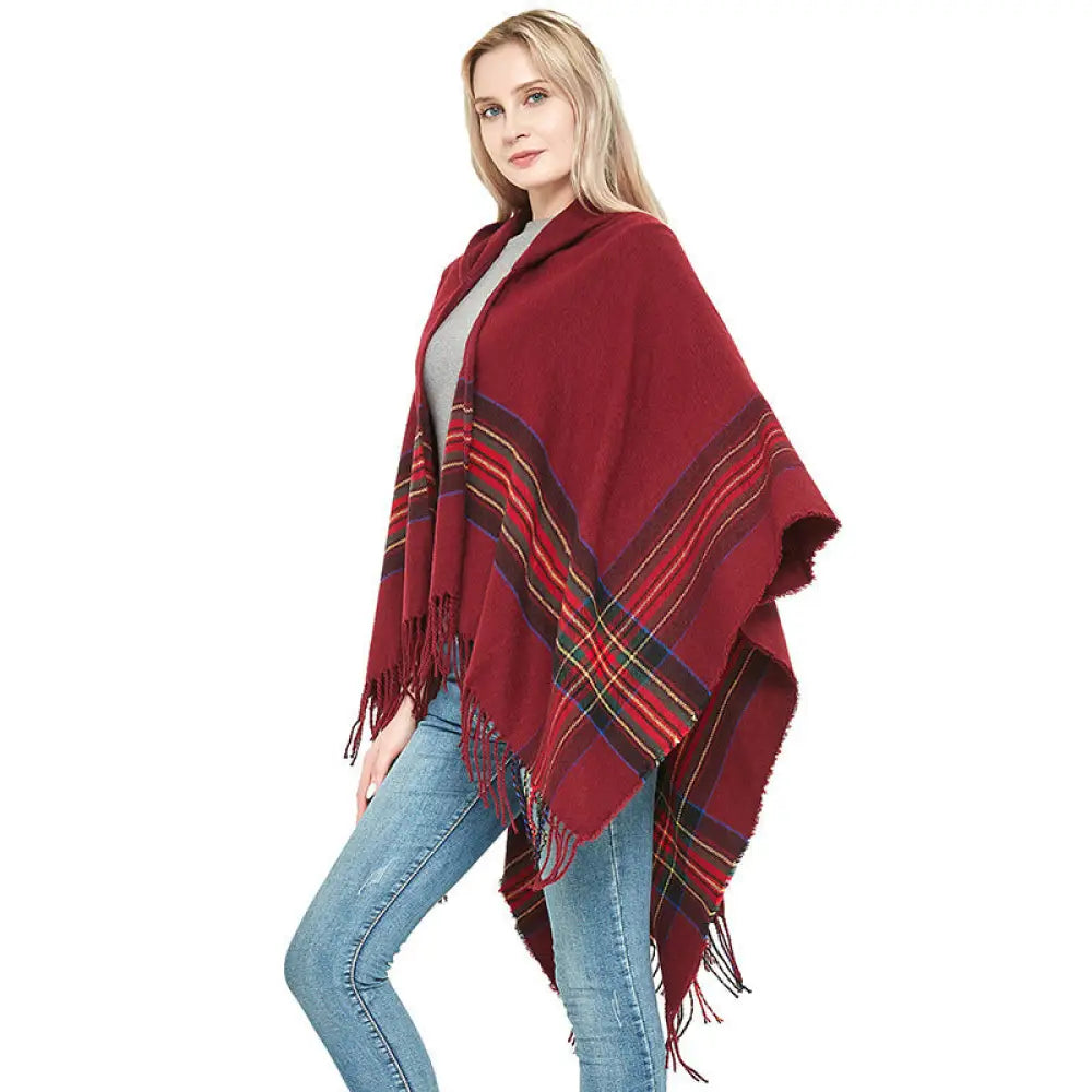 Châle Poncho Polaire Pour Femme