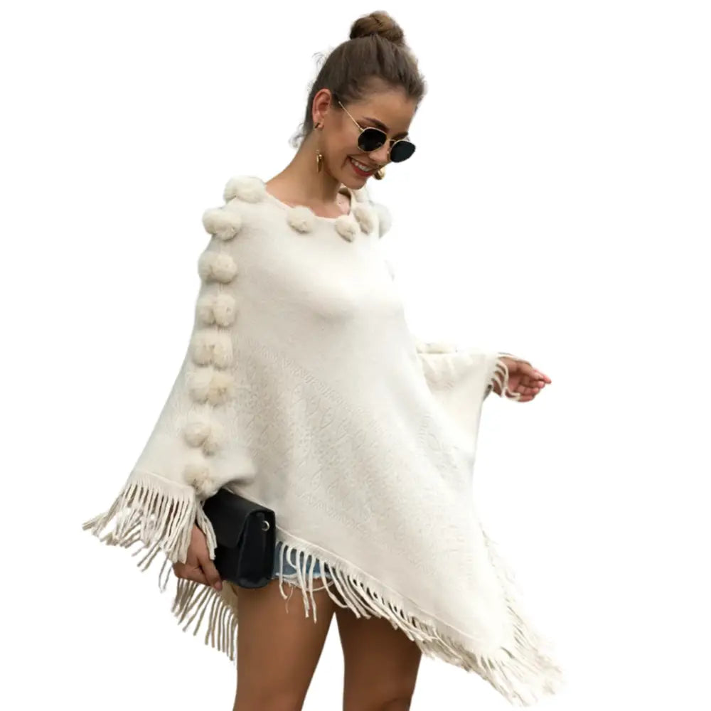 Long poncho femme