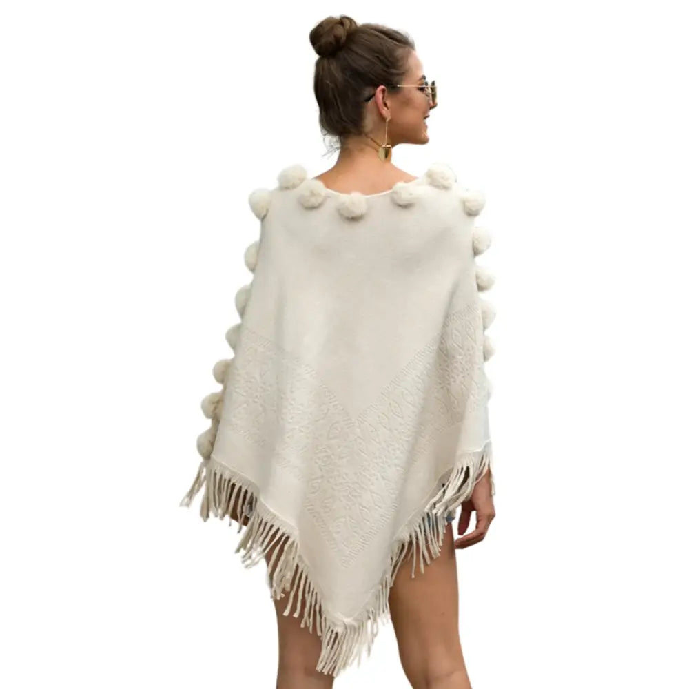 Long poncho femme