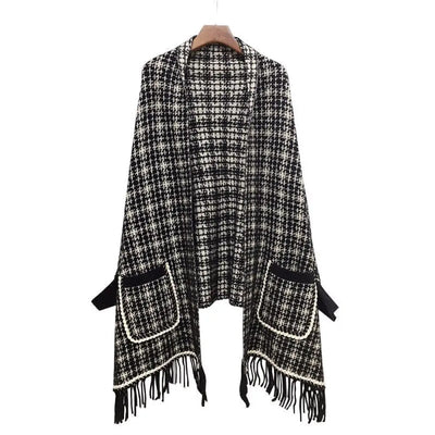 Manteau femme poncho laine