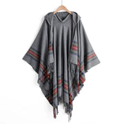 Plaid poncho femme