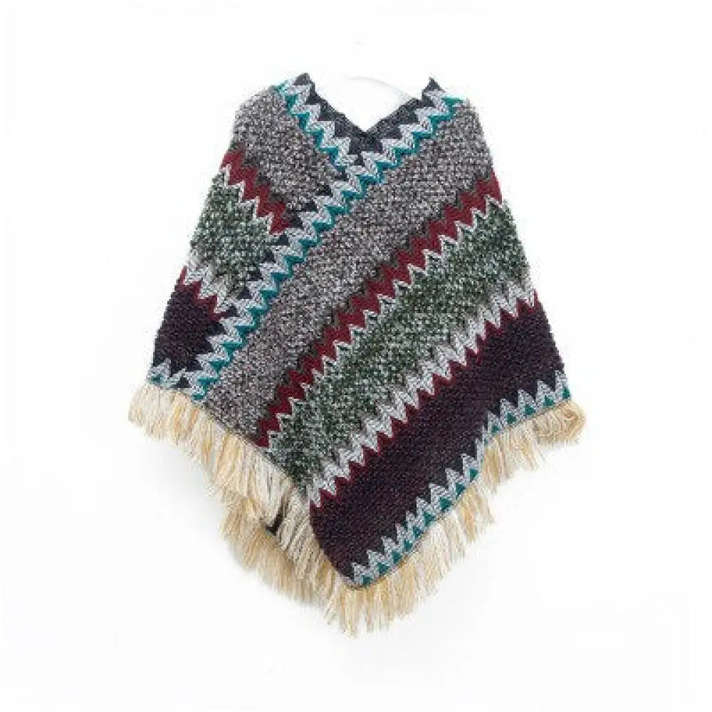 Poncho a frange femme