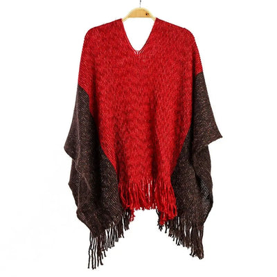 Poncho au tricot