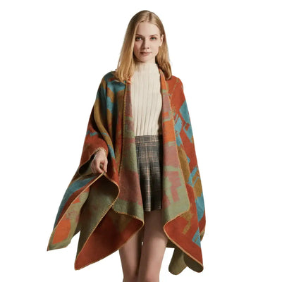 Poncho cape femme chaud