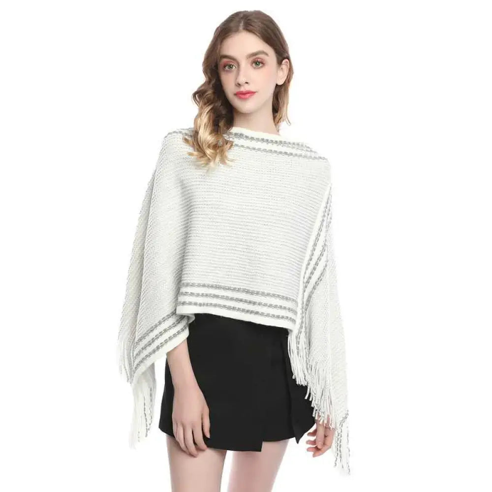 Poncho cape femme laine