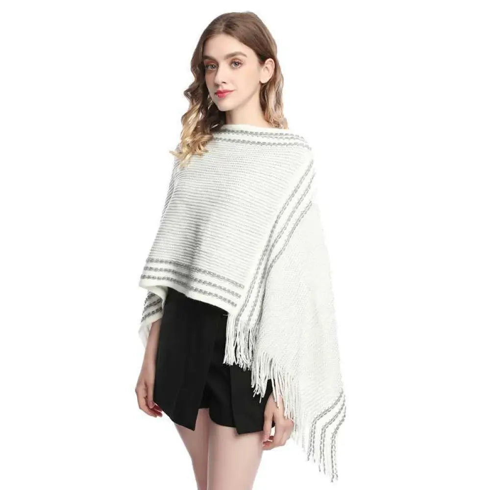 Poncho cape femme laine