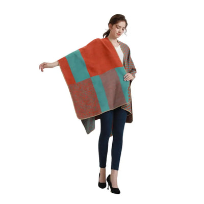 Poncho cape long femme