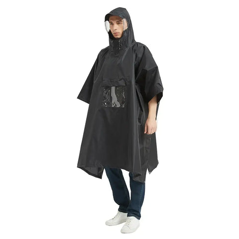 Poncho capuche pluie vélo