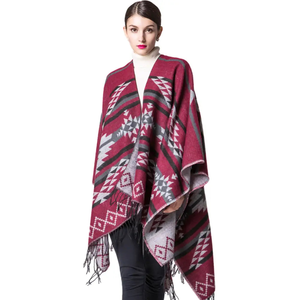 Poncho châle chaud pour femme