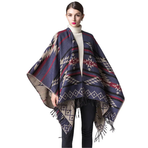 Poncho châle chaud pour femme