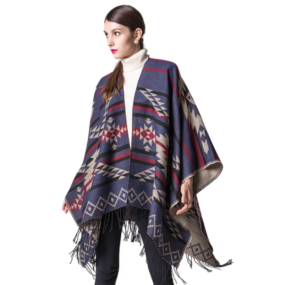 Poncho châle chaud pour femme