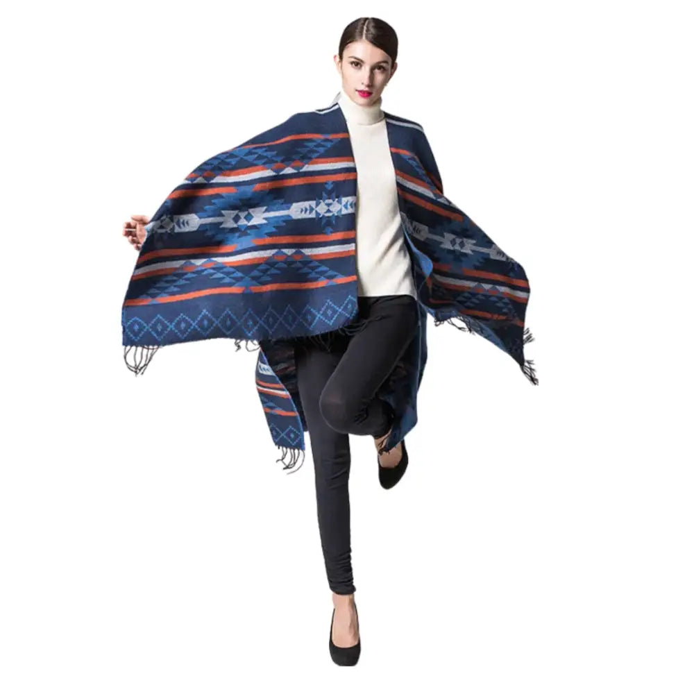 Poncho châle chaud pour femme