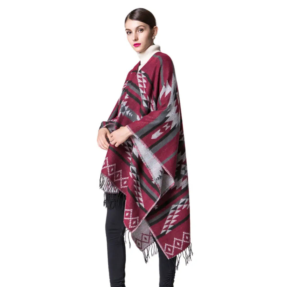 Poncho châle chaud pour femme