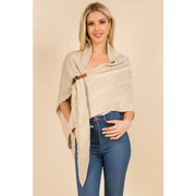 Poncho Châle Tricoté Ceinture