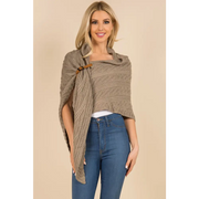 Poncho Châle Tricoté Ceinture