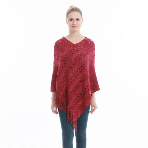 Poncho crochet femme